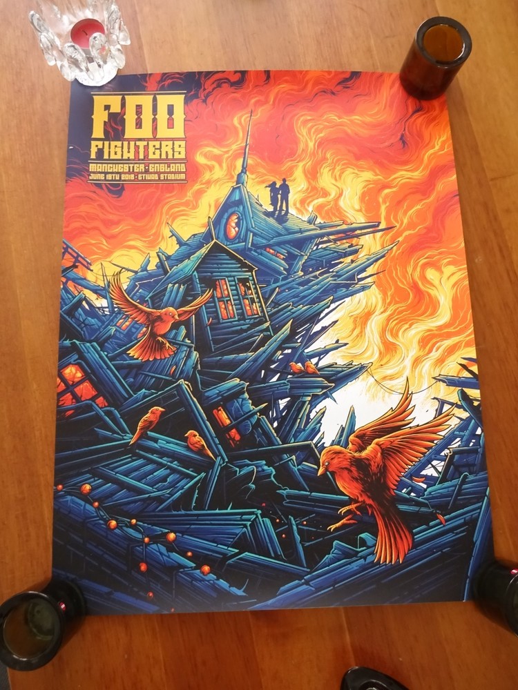 Foo Fighters Manchester 2018 Dan Mumford signed & numbered Poster