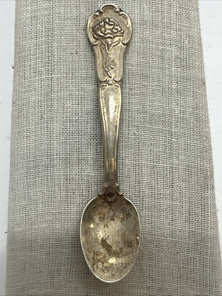 Franklin Mint Sterling Silver State Flower Salt Spoon-Ohio
