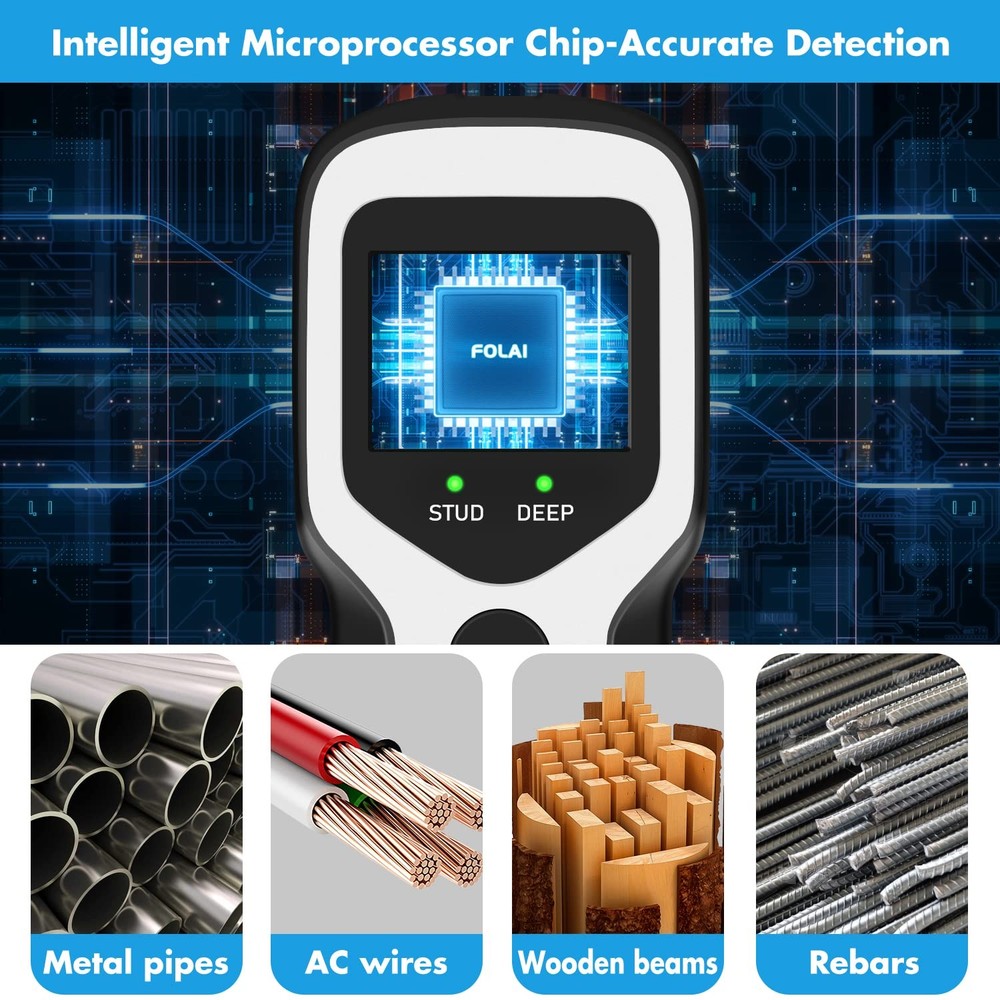 Stud Finder Wall Scanner - 5 in 1 Stud Detector with Intelligent Microprocess...