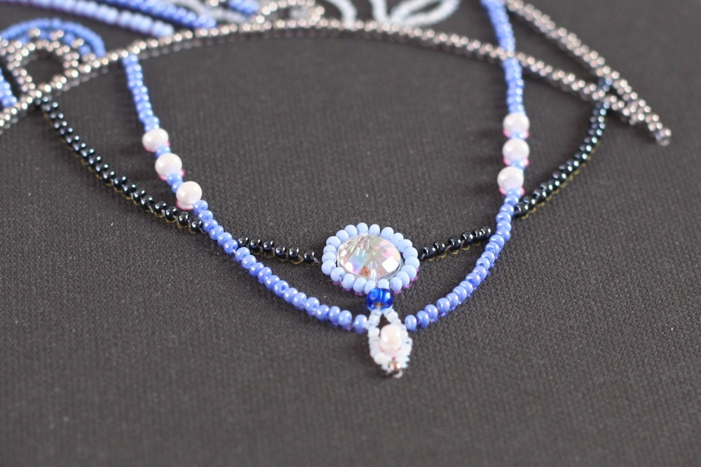 Bead Embroidery Kit DIY "Moon pattern" Beaded Needlepoint Craft Set