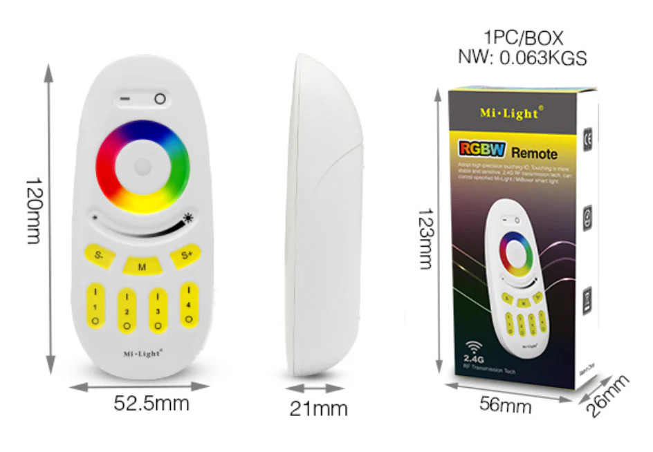 Miboxer 4-Zone Touch RF RGBW Remote White