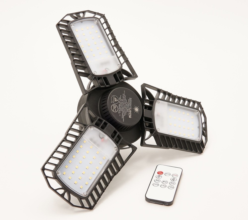 BrightLiving Tri-Panel LED Light with Motion Sensor & Battery Backup NEW