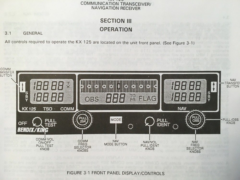 Bendix/King KX-125 Install and Operation Manual