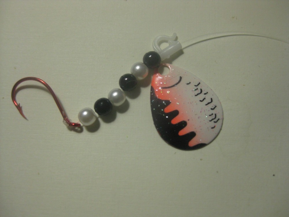 Walleye 1 Hook Spinner Rigs (White Perch Crystal)