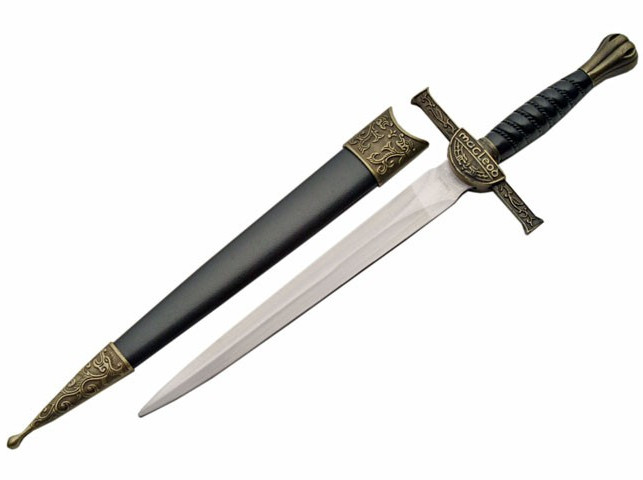 14" Scottish Clan Macleod Dagger Short Sword w/ Crest & Scabbard