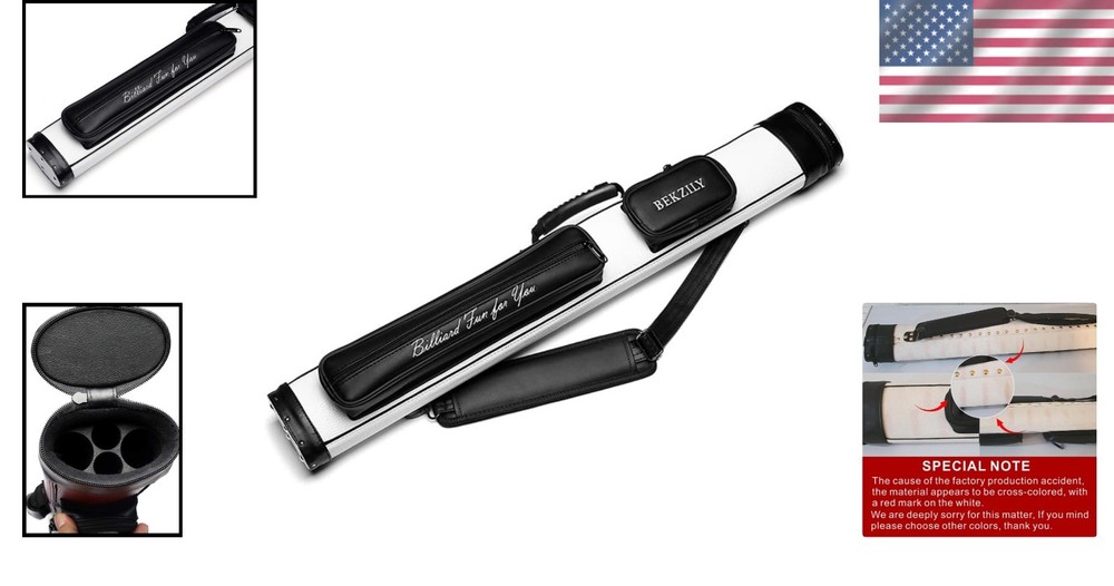 Portable 2x2 Billiards Cue Carrying Case - Scratch-Proof & Shockproof Design