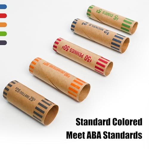 L LIKED Preformed Coin Roll Wrappers (60 Assorted) -12 Quarters, 60 Assorted