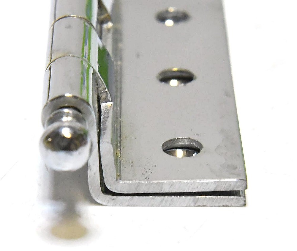 2 MATCHING CHROME FINISH ANGLE HINGES