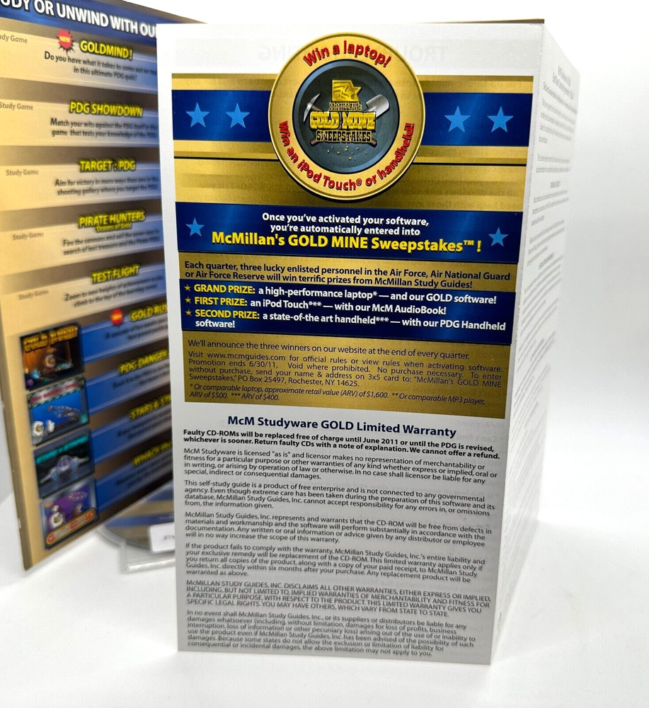 McMillian PDG Gold for AIRFORCE NCOs 2009 Study Guide Software Play As You Learn
