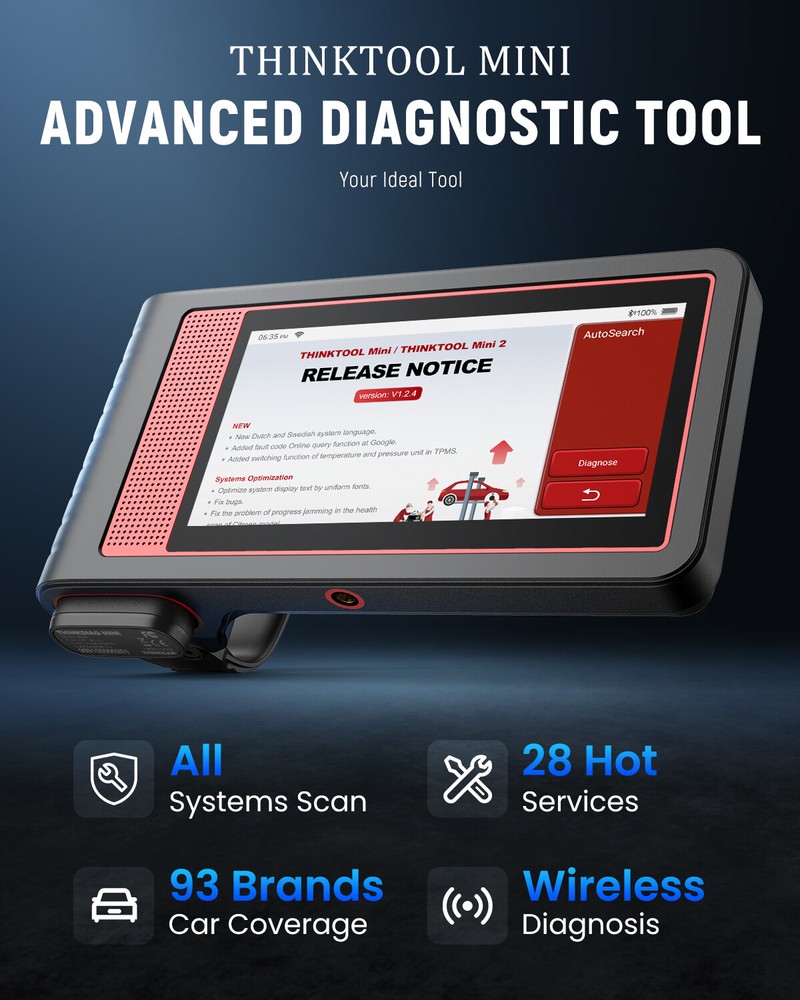 THINKTOOL Mini OBD2 Scanner Full System IMMO Car Diagnostic Tool Code Reader