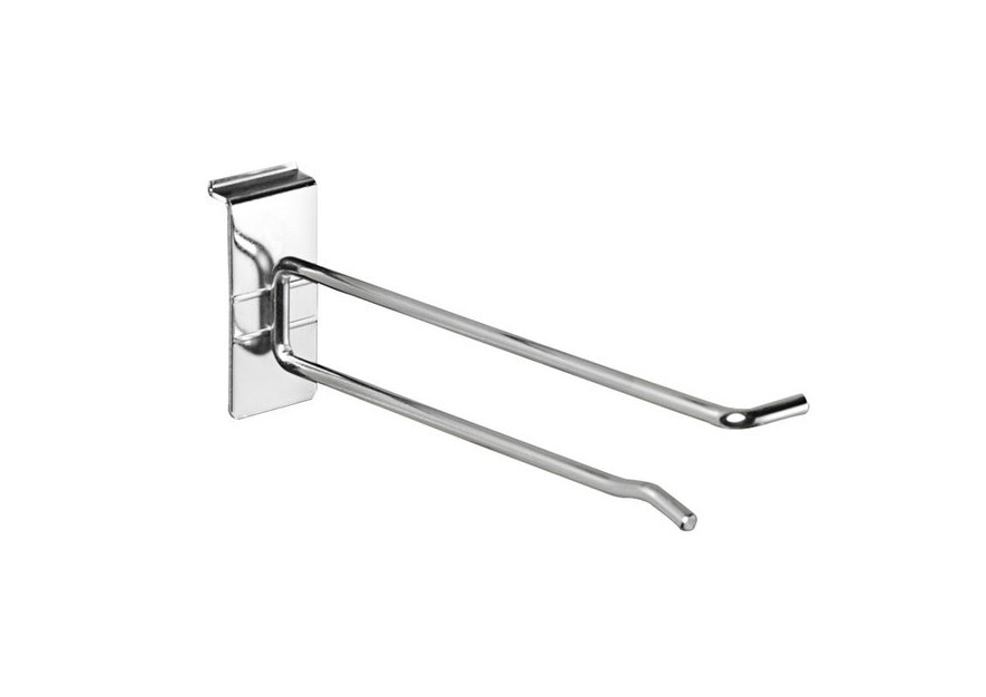 Scanner Hooks for Slatwall - 8", Chrome  25 Pack (Item #20148)