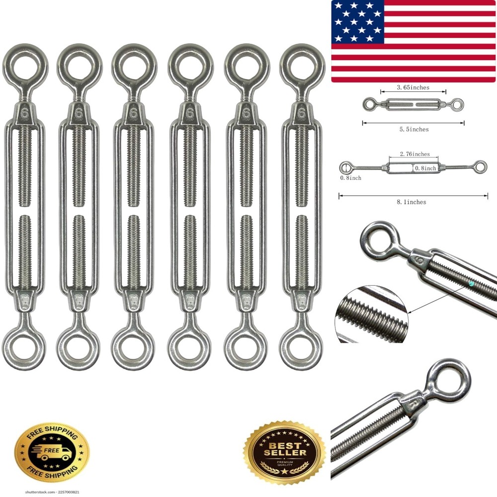 Heavy Duty 6Pcs 304 Stainless Steel Turnbuckles with Magnetic Functionality