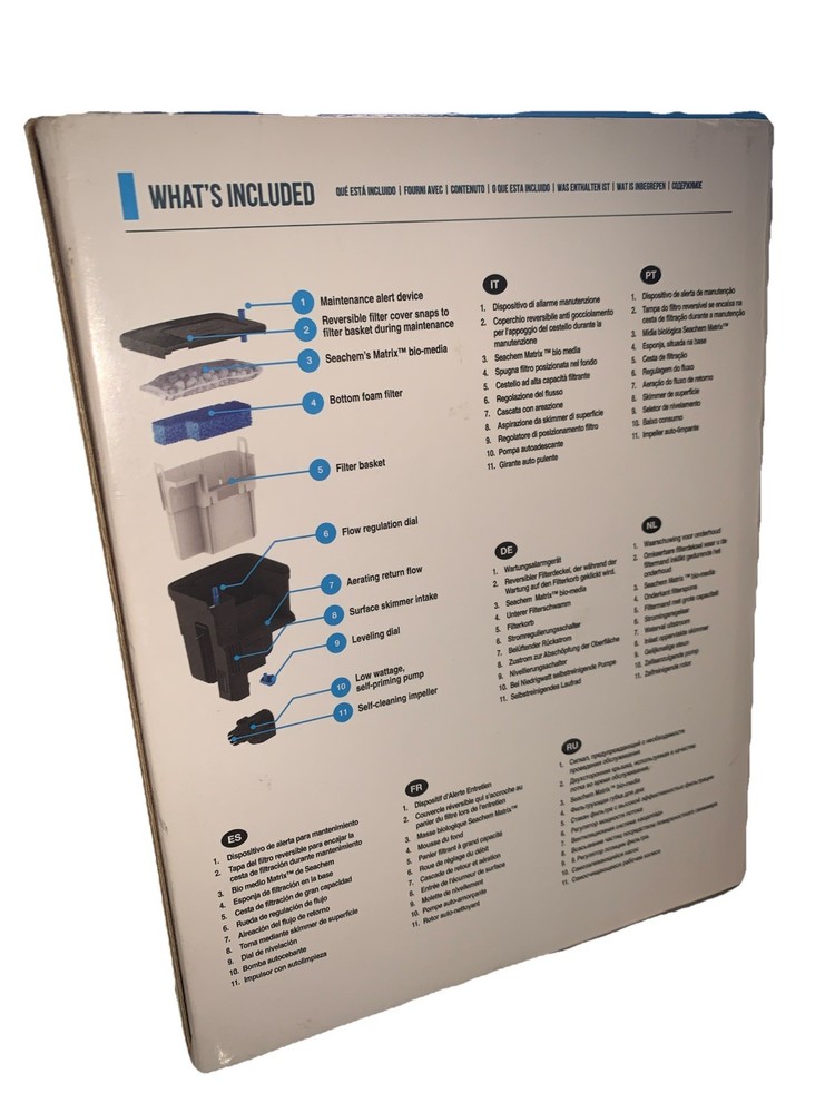 Tidal Power Aquarium Filter - 35 Gallon Large Fish Tank Filter,black