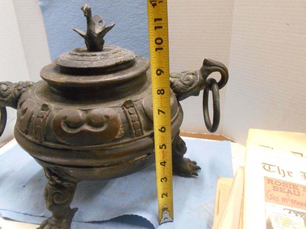 Chinese Large Cencer Cast Bronze with Gate mark bottom 12 Lbs.