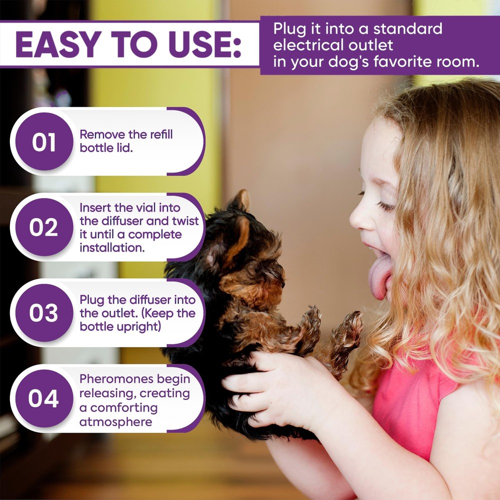 Calming Diffuser for Dog: Dog Pheromones Calming Diffuser Plug for Stress, Ba...