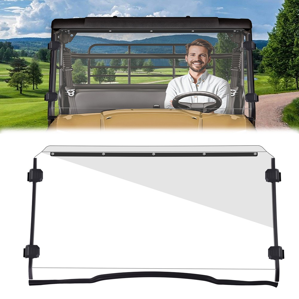 Front Windshield Windscreen Scratch Resistant for 2019-2026 Kawasaki Mule PRO-MX