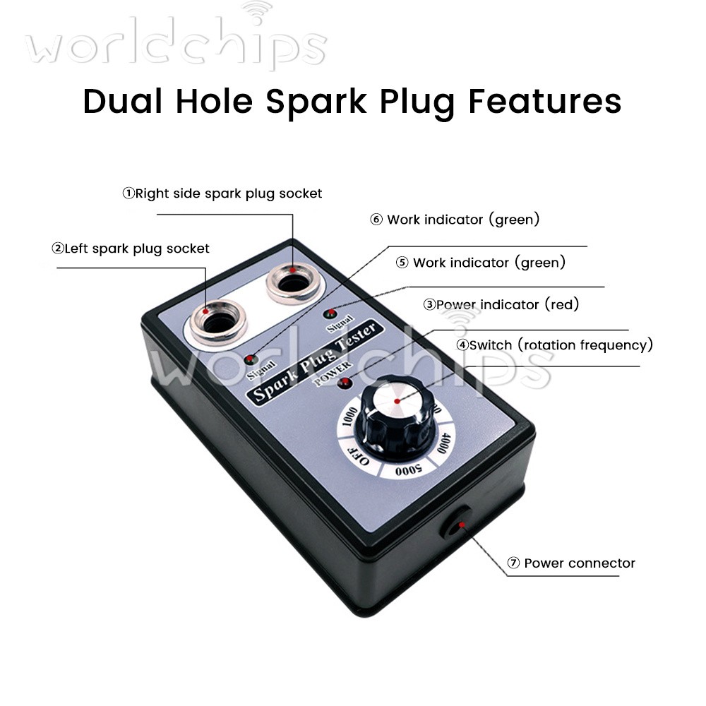 12V Car Spark Plug Tester Dual Hole Diagnostic Ignition Analyzer Tester