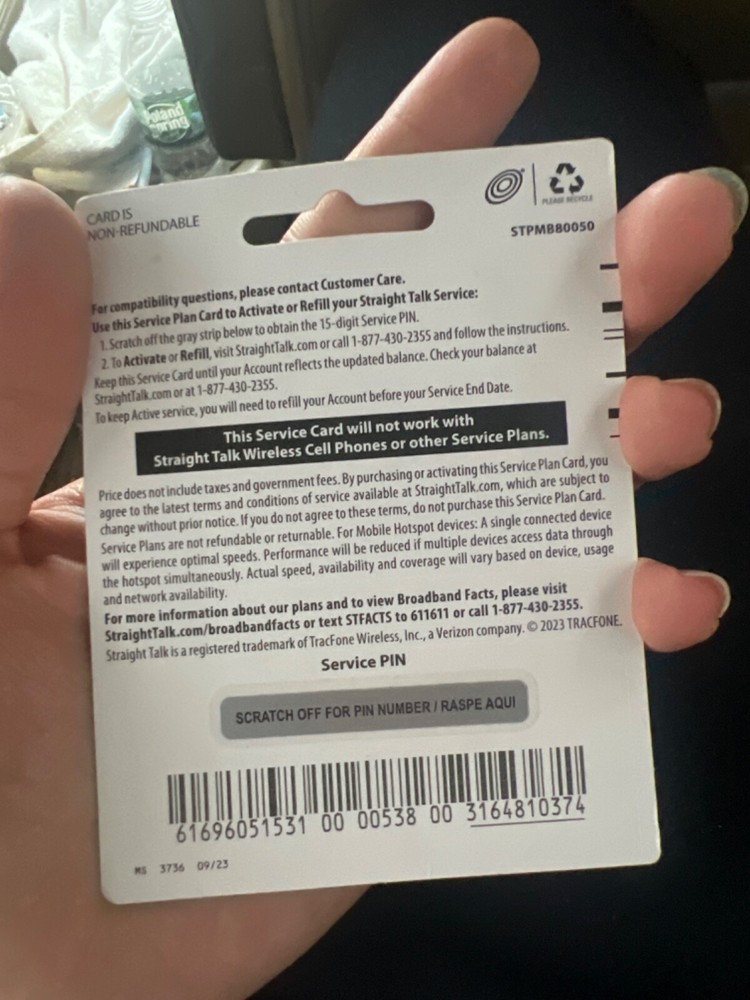 Straight Talk gift card not opened