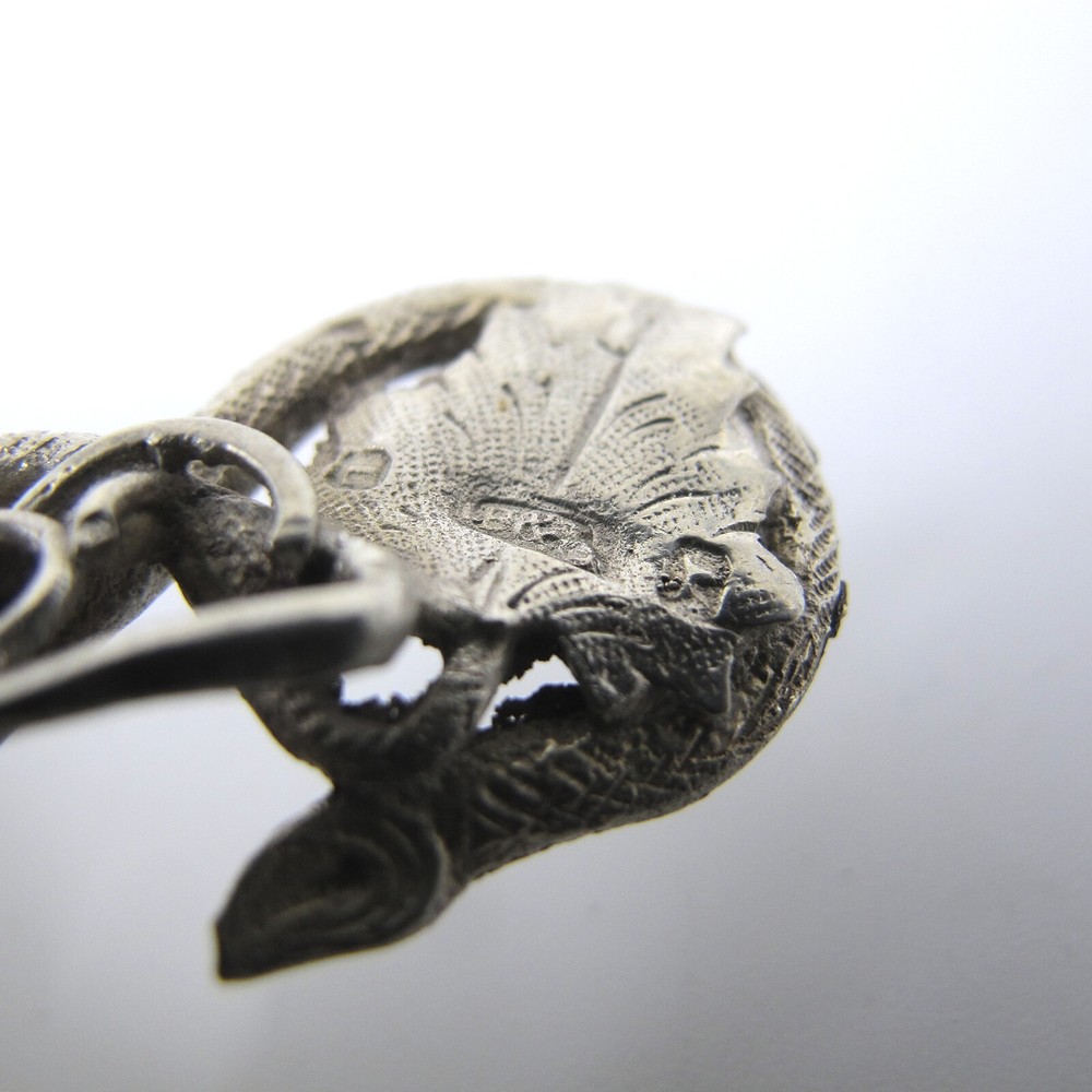 ITALIAN 800 Silver Tea Caddy Spoon Scoop with Figural Grape Vine Handle