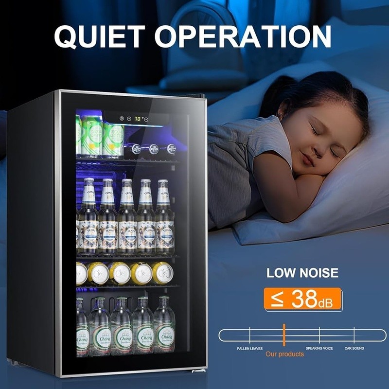 Mini Beverage Cooler Fridge Wine Beer Storage Quiet Countertop Compact Design US