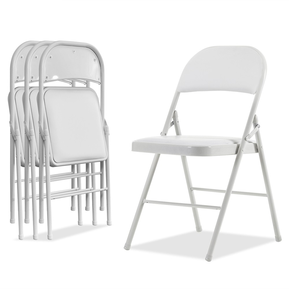 【Old Code：33292149】4pcs Elegant Foldable Iron & PVC Chairs for Convention
