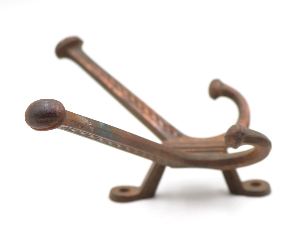 Vintage Copper Plated Cast Iron Chain Link Wall Hook