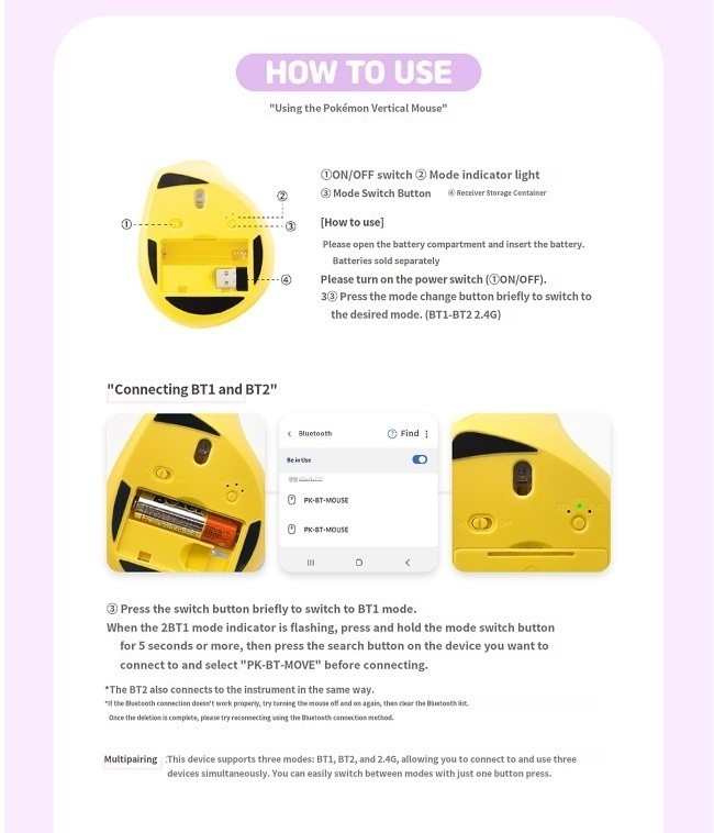 Pokémon Pikachu Bluetooth Mouse