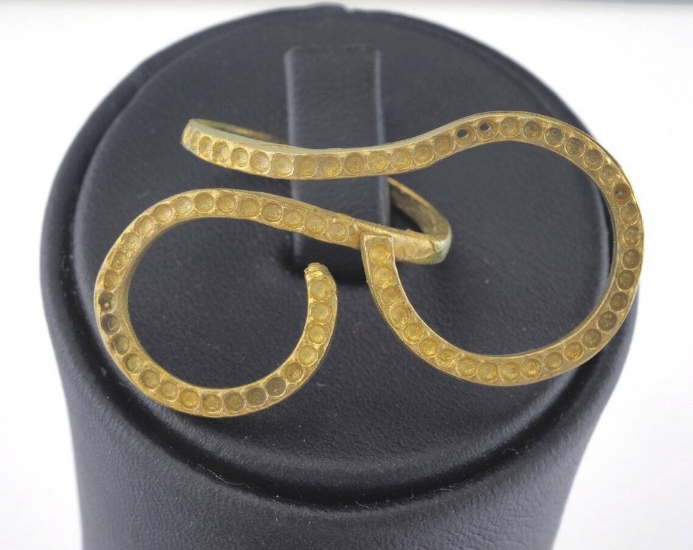 Ring Adjustable Ring Bezel Raw brass (18mm 8US inner size - Adjustable ) 2717