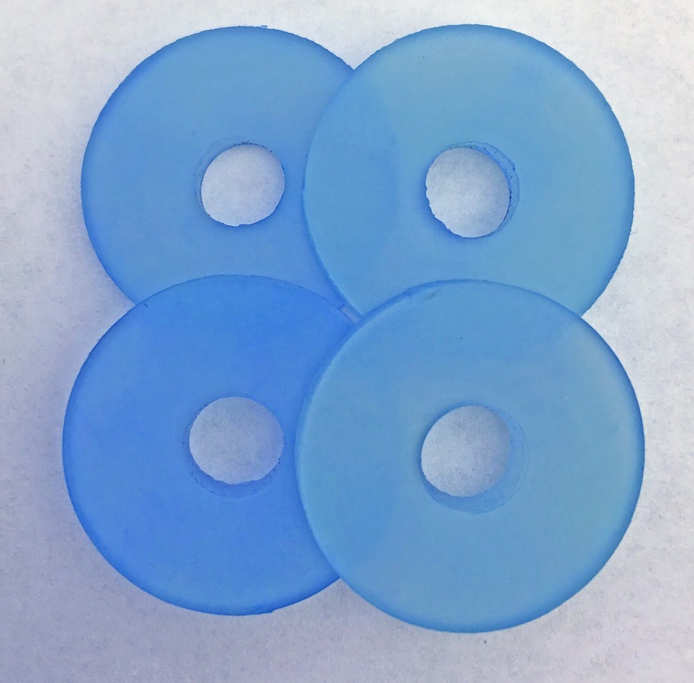 Four ICE-BLUE Rubber Guitar Strap Locks - Classic Design & Great Reliability