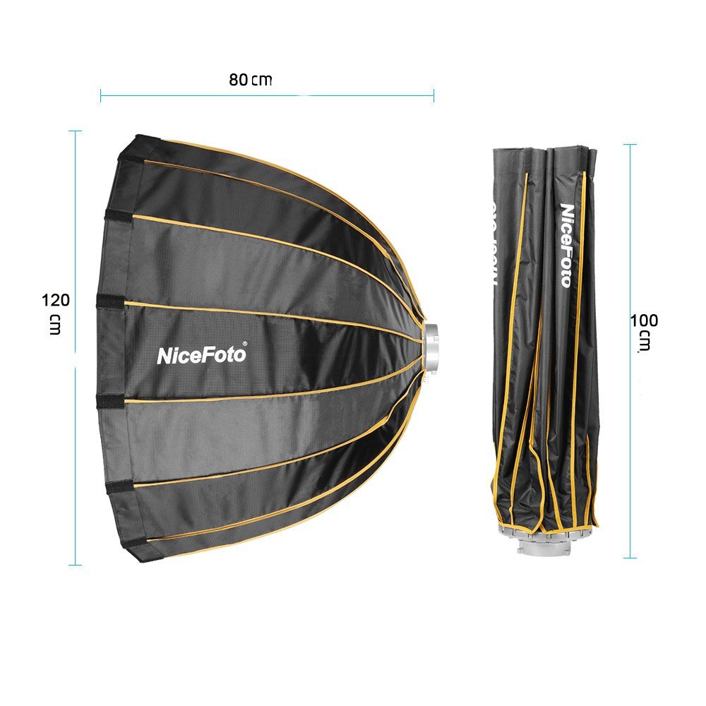 US NiceFoto 120cm Quick Set-up Grid Deep Parabolic Folding Softbox Bowens Mount