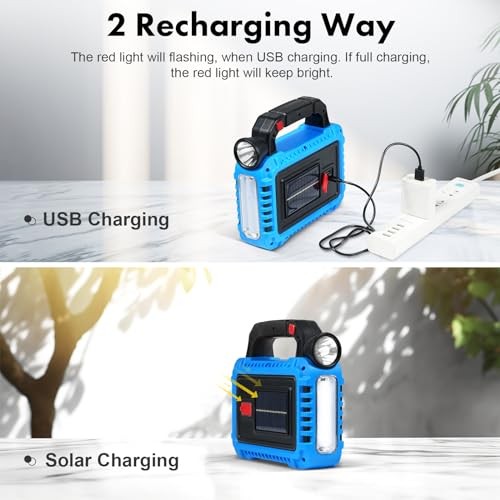 Solar Lantern, LED Flashlight for Power Outages, Portable Camping 4 Pack