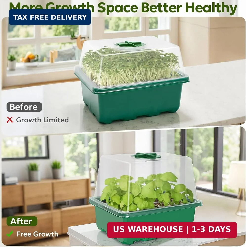 MIXC Seed Starter Kit with Grow Light, Elevated Seedling Tray Kit with Adjustabl