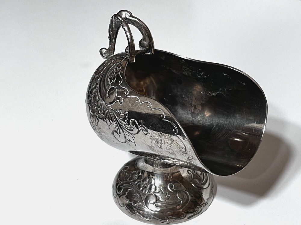 Vintage Silverplate Scuttle Sugar Bowl Scoop Sugar Server