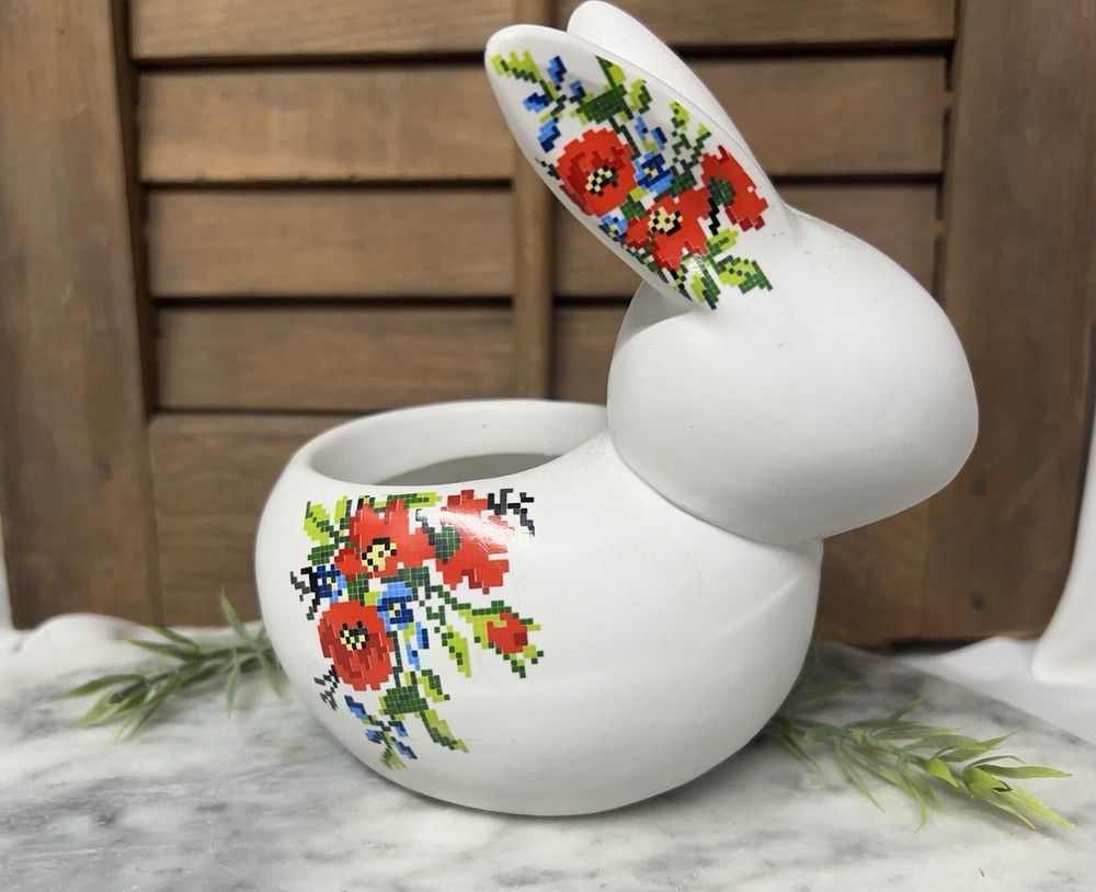 Ceramic Bunny Rabbit Planter Easter Bunny Succulent Planter