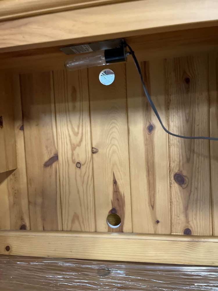 Rustic Pine Wood Armoire computer desk