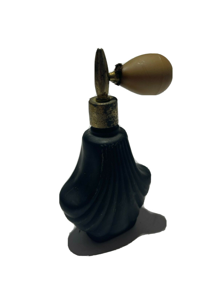 Vintage PERFUME Spray Bottle Atomizer Painted Black Glass