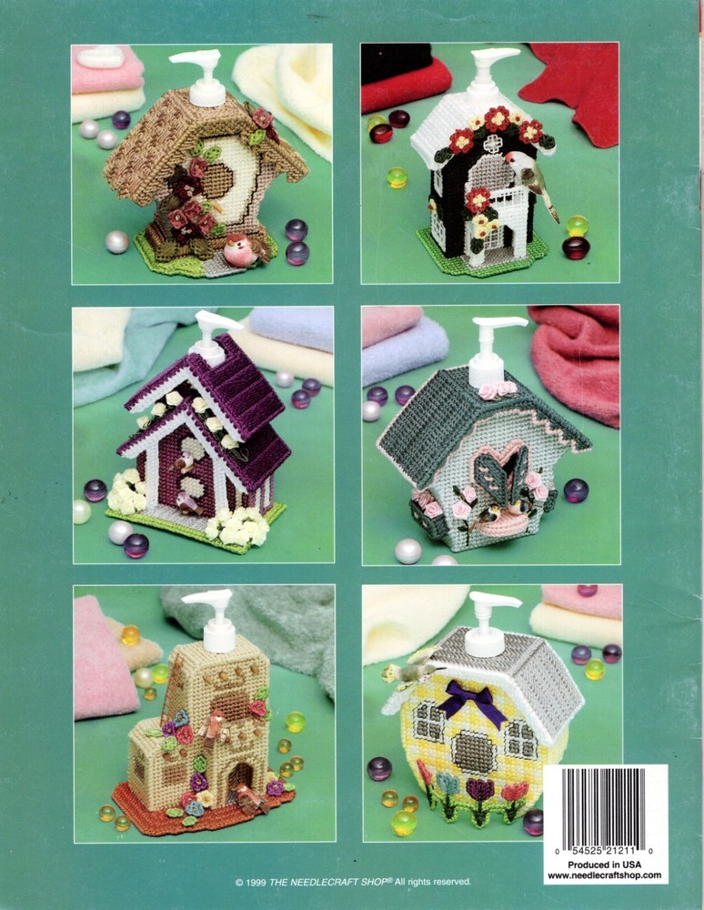 Needlecraft Liquid Soap Cottages Plastic Canvas Patterns Book Quick Count 53005