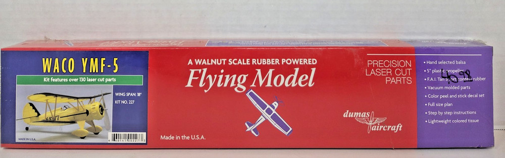 Dumas Flying Model Waco YMF-5 RC Airplane Kit #227