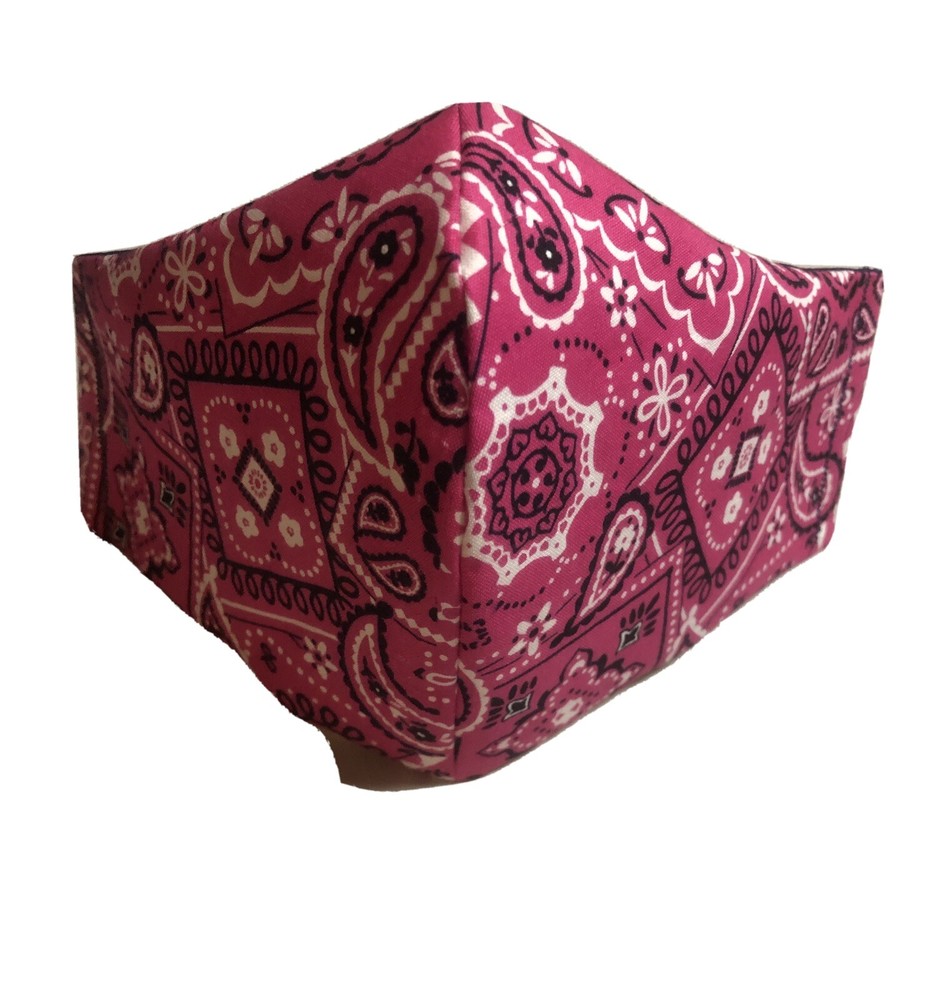 Pink Bandana Face Mask With Adjustable Straps