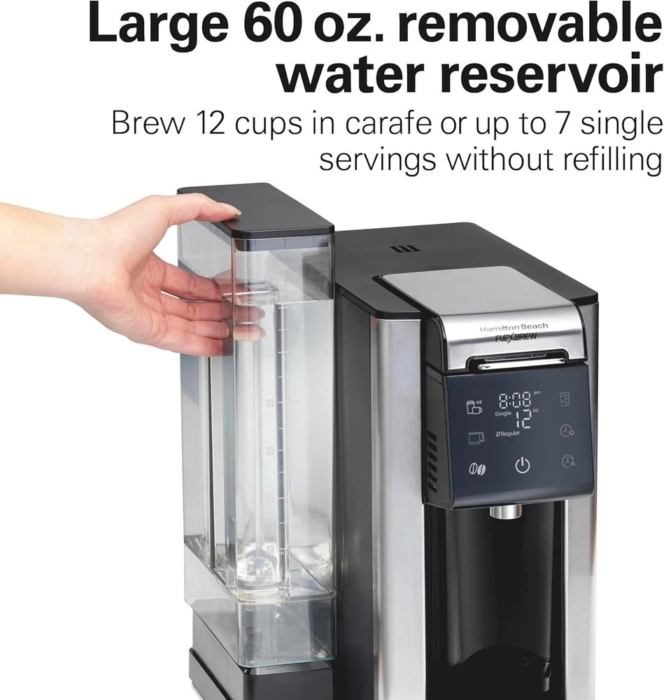 Hamilton Beach FlexBrew Advanced 5-in-1 12 Cup Drip Coffee Maker & Single Serve