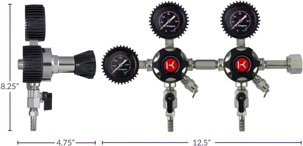 Elite Series Dual Body CO2 Draft Beer Regulator