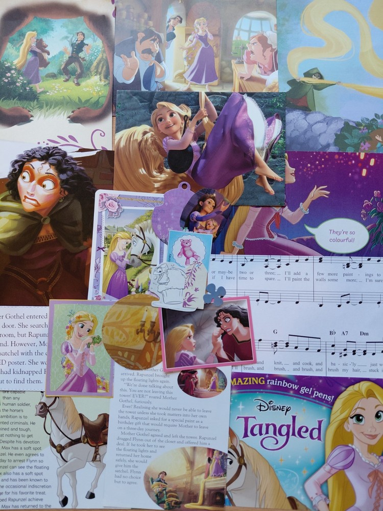 Small Disney Tangled Rapunzel Scrapbooking Ephemera Bundle Kit Pack sticker