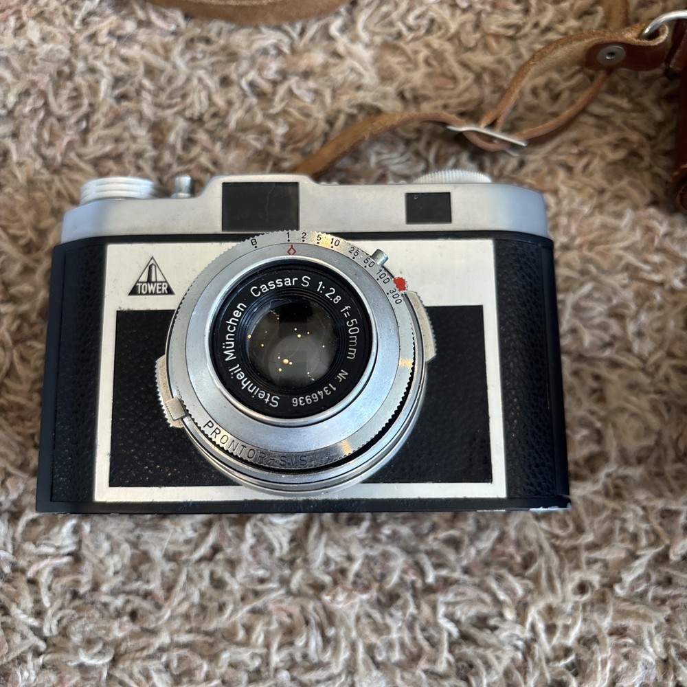 Tower 51 35mm Camera W/Leather Case Made In Germany 50mm Lens Untested