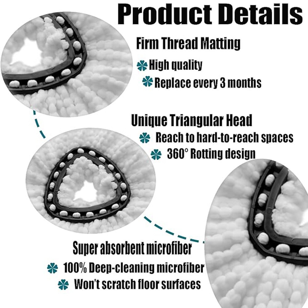 2/12 pack Replacement Microfiber Mop HEAD For O-Cedar Spin Mop Easy Clean Wring