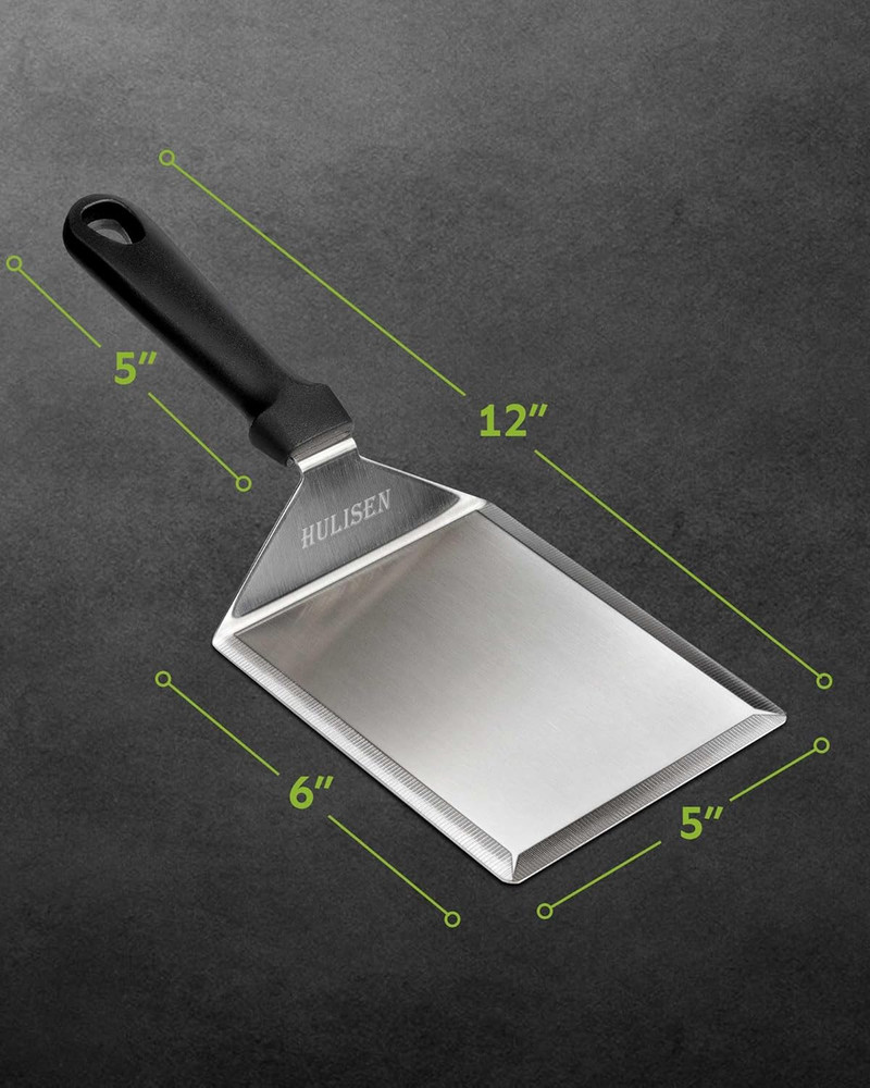 Large Stainless Steel Grill Spatula Turner Scraper Smashed Burger Griddle