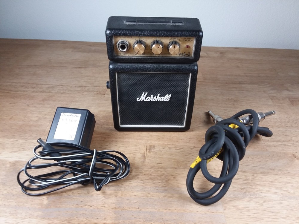 MARSHALL MS-2 Mini Amp with power supply and 6' cable.