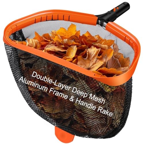 17.5" Pool Skimmer Net with Double-Layer Netting Bag, Aluminum Frame, Pool Net
