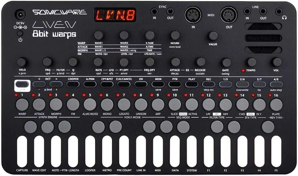 Sonicware LIVEN 8bit Warps LVN-010 Sonicware Compact Synthesizer Step Sequencer