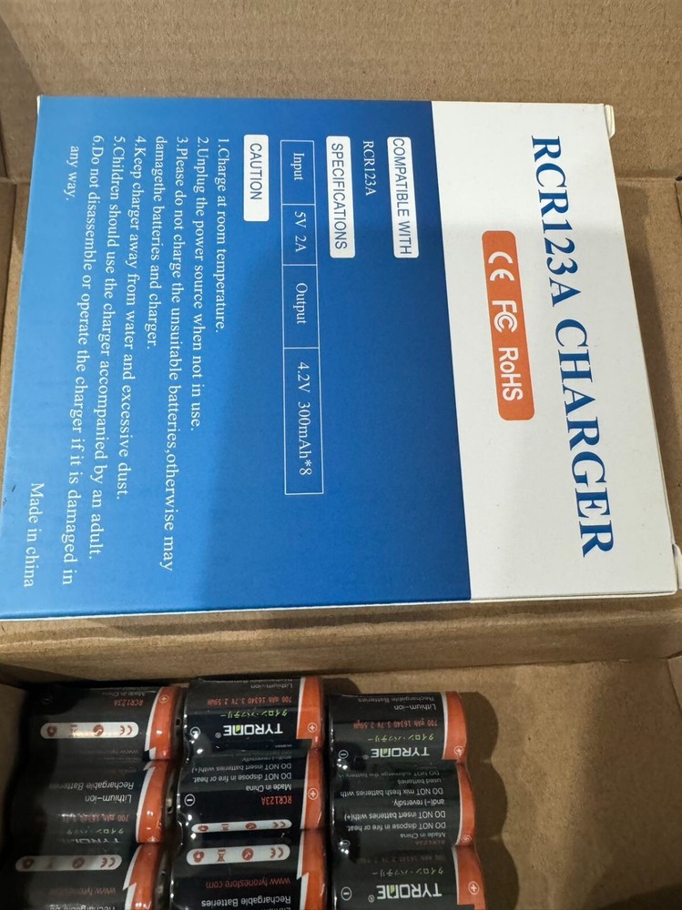 tyrone 123A Rechargeable Lithium Battery
