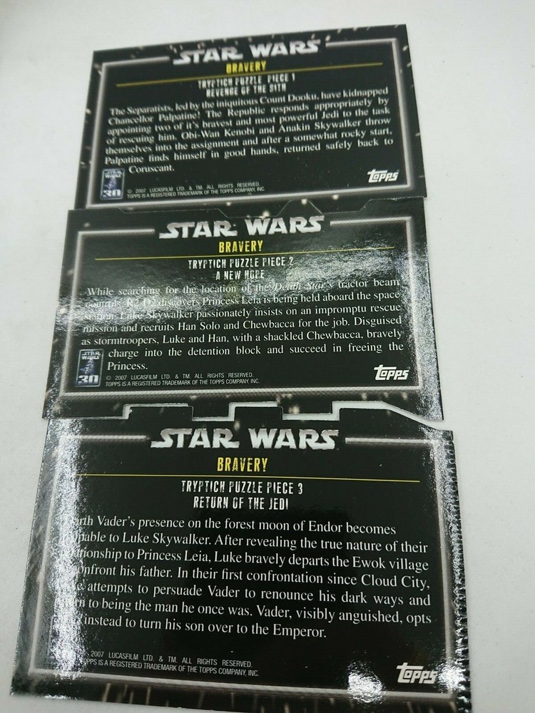 STAR WARS 30th Anniversary 2007 Topps Complete Base Card Set + Tryptich Set #7